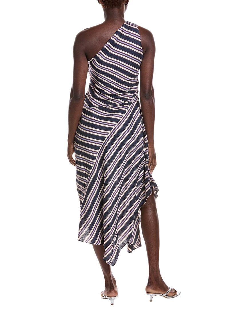 thumbnail image 2 of A.L.C. womens Lyn Linen-Blend Dress, 0, Blue, 2 of 3