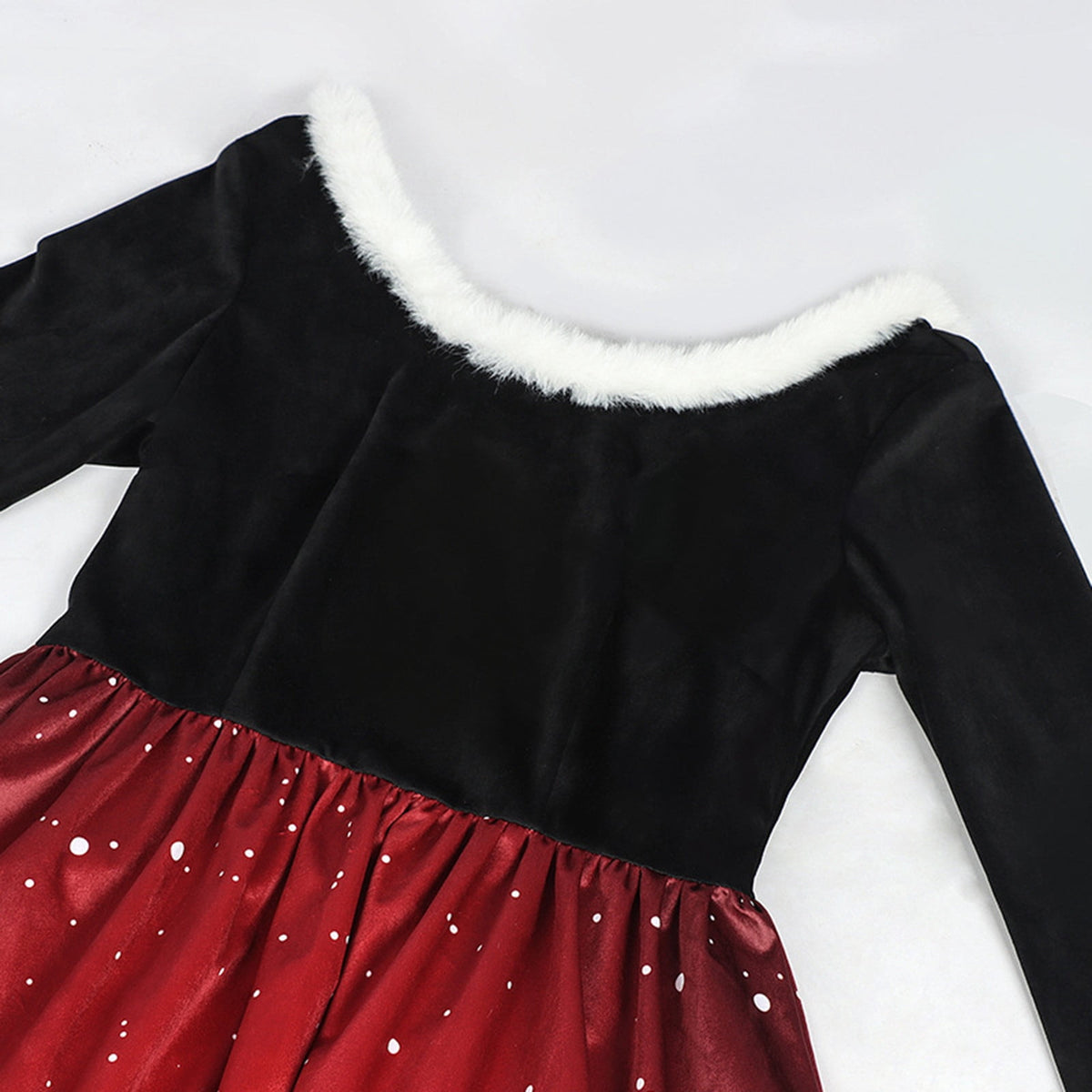thumbnail image 6 of LJEFF Womens Christmas Printed Dress Family Party Costume With Belt Long Sleeved Round Neck Dress,Multicolor, 6 of 7