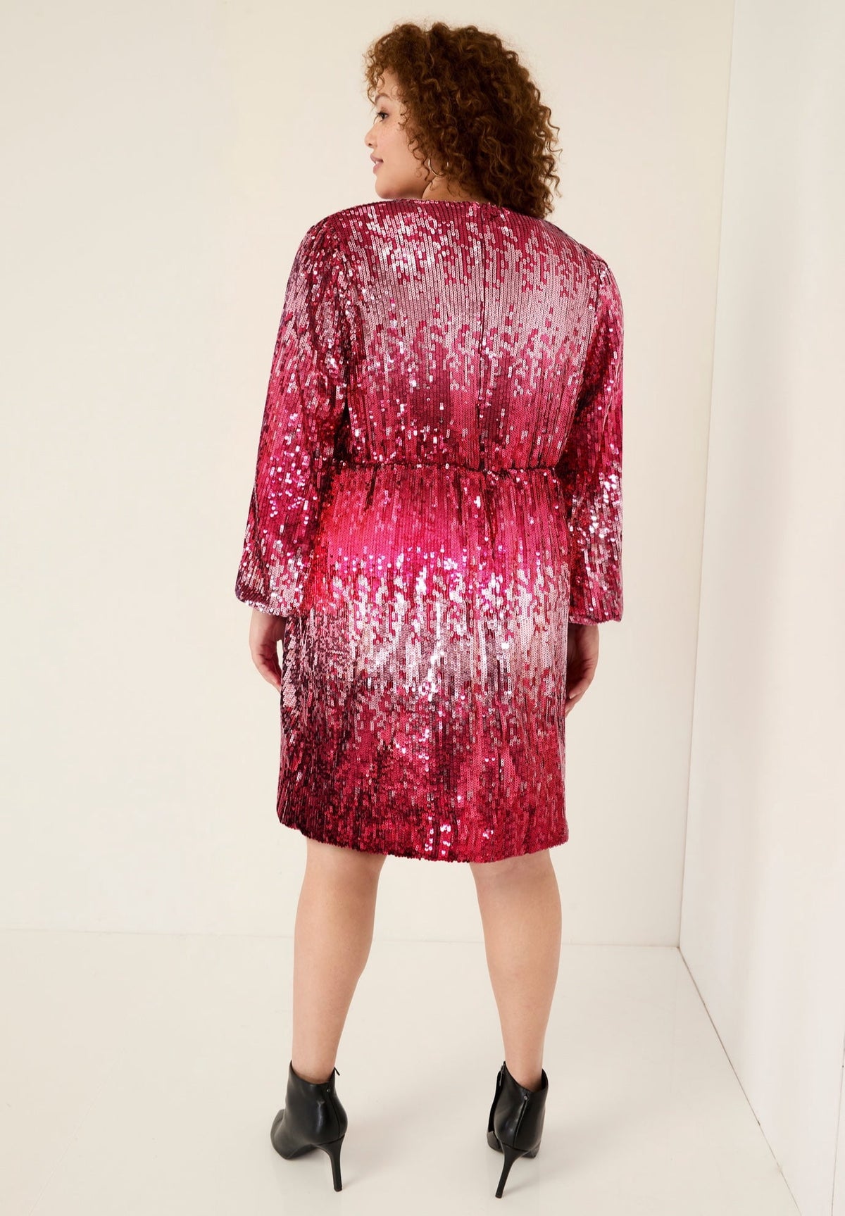 thumbnail image 2 of June & Vie Women's Plus Size Sequin Mockneck Dress, 2 of 2