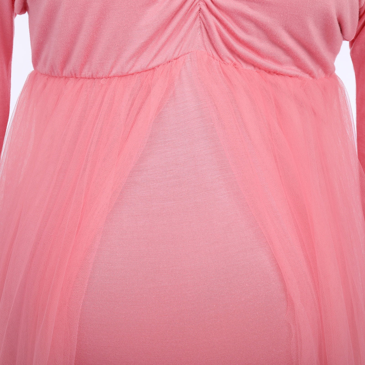 thumbnail image 6 of IBTOM CASTLE Pregnant Women Elegant Maternity Off Shoulders Half Circle Mermaid Chiffon Fitted Gown Slim Maxi Photography Dress L Pink, 6 of 8
