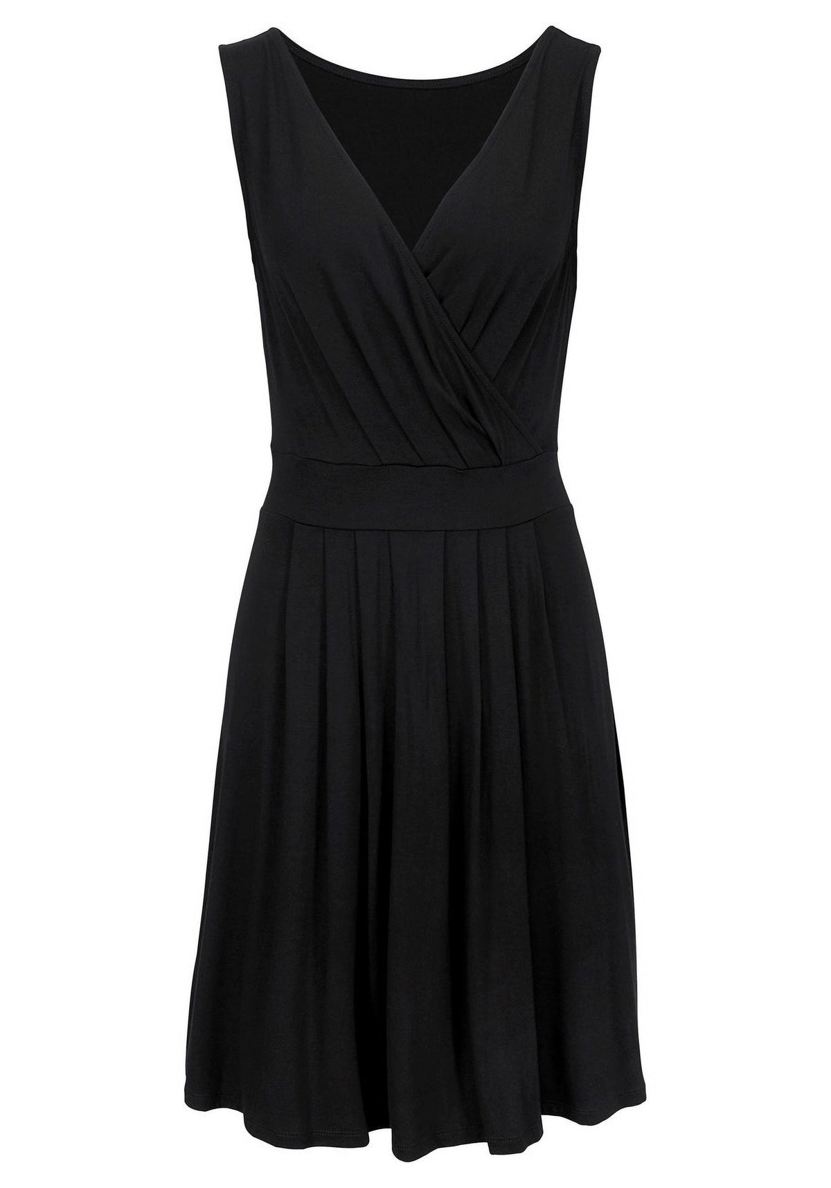 thumbnail image 4 of LASCANA Women's Pleated V-Neck Dress Ruching, 4 of 5