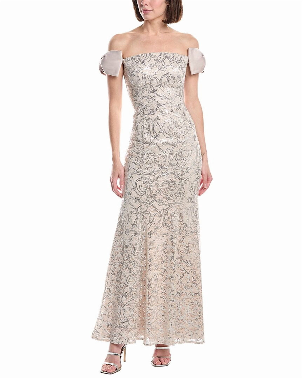 thumbnail image 3 of Eliza J womens Puff Sleeve Embellished Maxi Dress, 10, 3 of 4