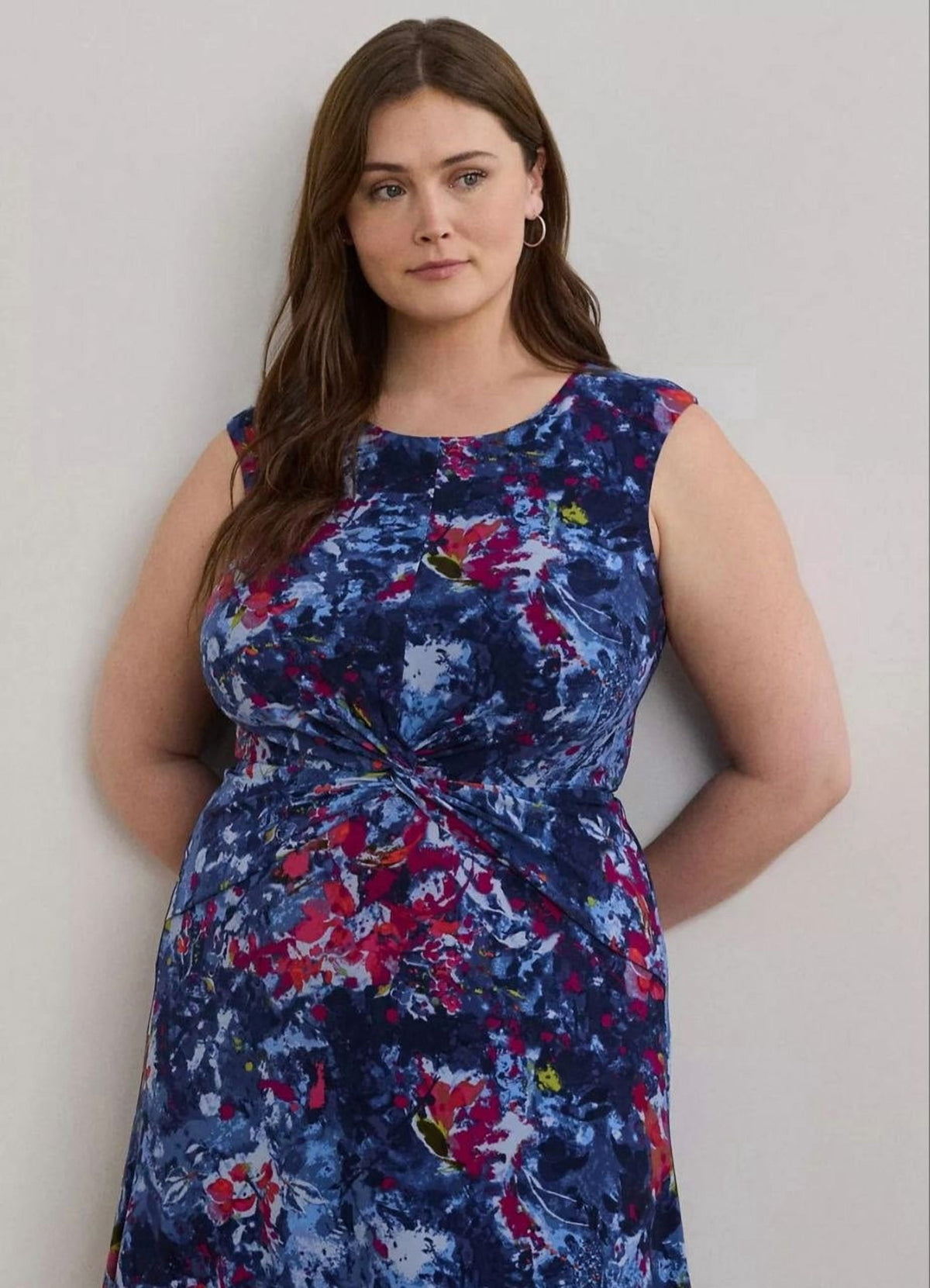 thumbnail image 2 of Lauren Ralph Lauren Print Twist-Front Jersey Dress Blue, 2 of 4