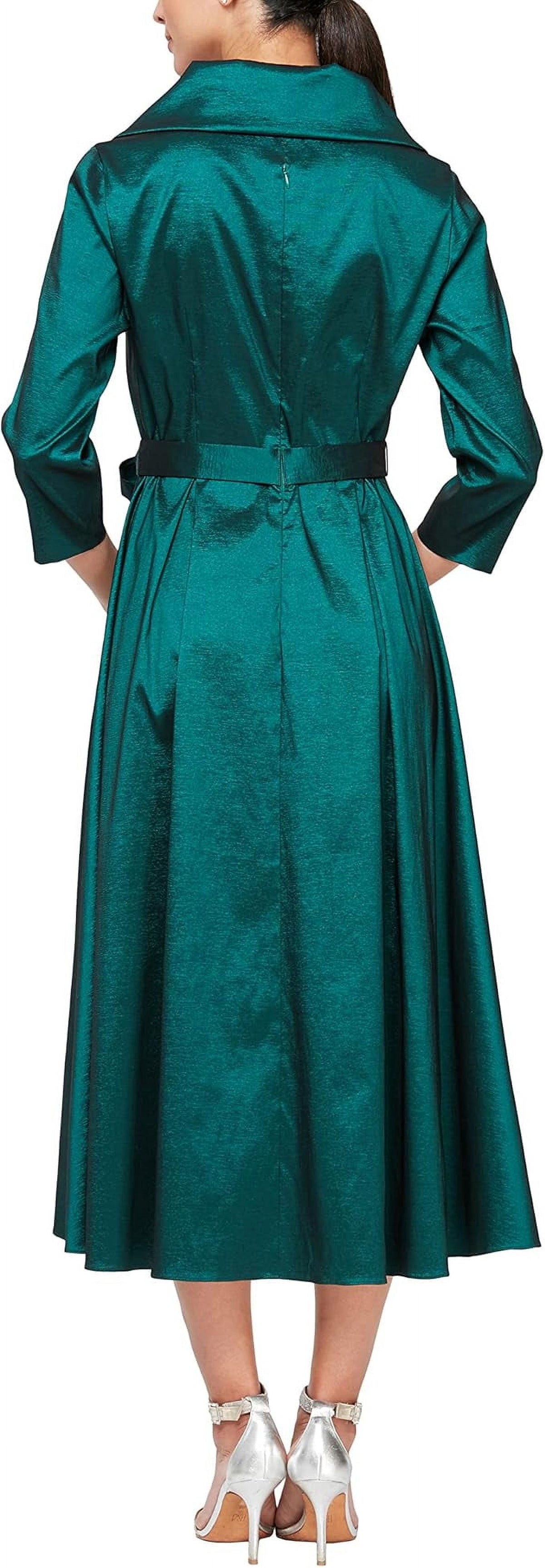 thumbnail image 2 of Alex Evenings Women's Portrait Collar Dress with Full Skirt, Pockets, and Tie Belt, Dresses, Women's, 2 of 2