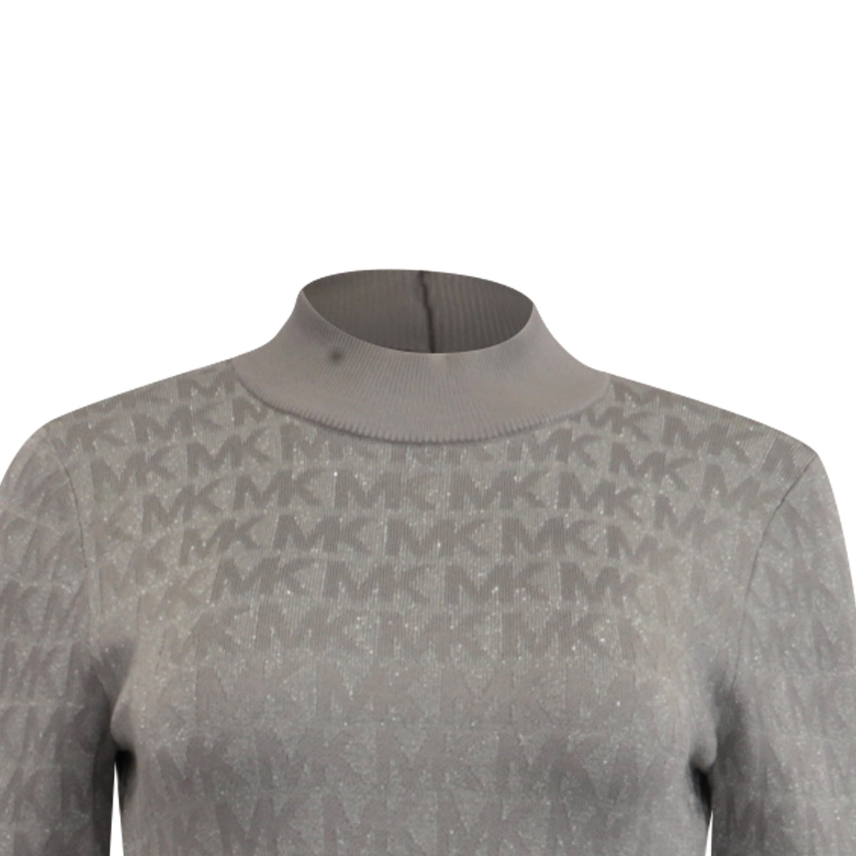 thumbnail image 2 of Pre-Owned Michael Kors Metallic Logo Knitted Mini Dress in Silver Viscose, 2 of 6