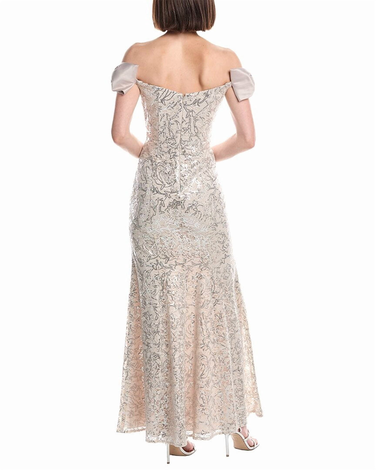 thumbnail image 2 of Eliza J womens Puff Sleeve Embellished Maxi Dress, 10, 2 of 4